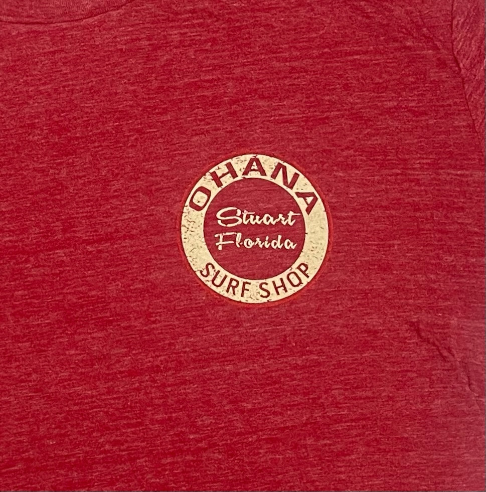 OHANA MEN'S S/S TEE - "VINTAGE SURFBOARD"