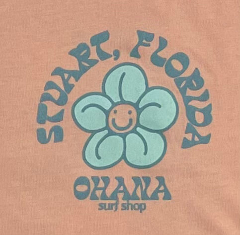 OHANA LADIES CROP TEE - "FLOWER POWER"