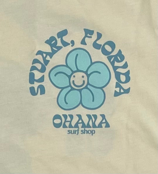 OHANA LADIES CROP TEE - "FLOWER POWER"