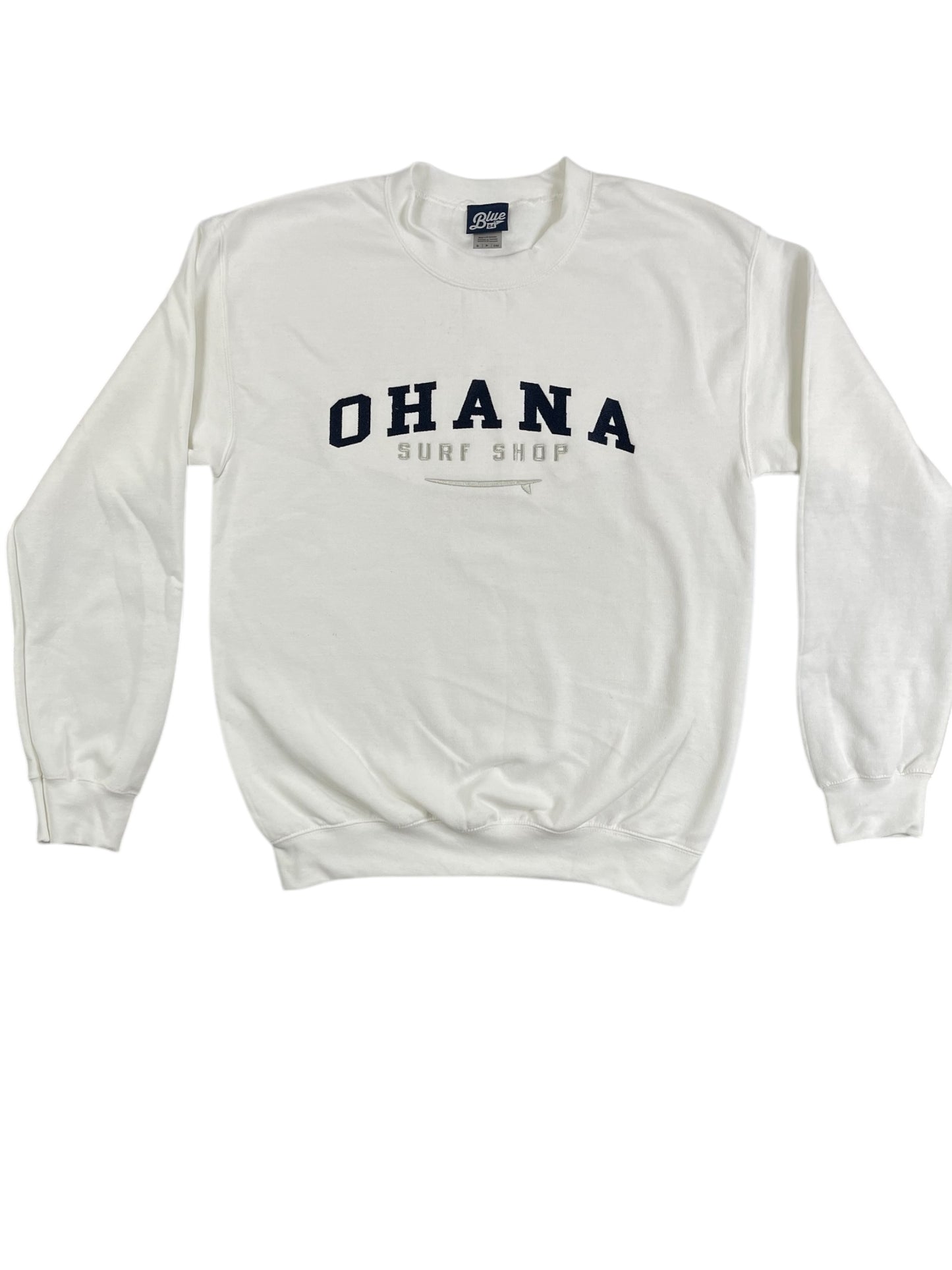 OHANA MEN'S CREWNECK SWEATSHIRT - "VARSITY EMBROIDERED"