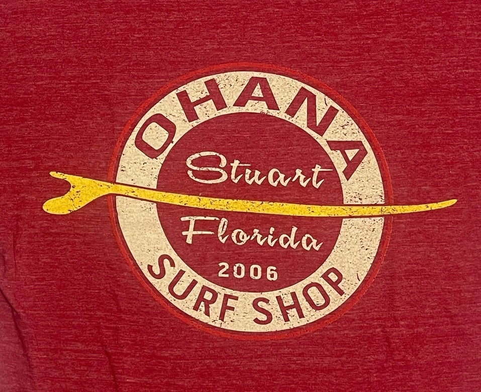 OHANA MEN'S S/S TEE - "VINTAGE SURFBOARD"