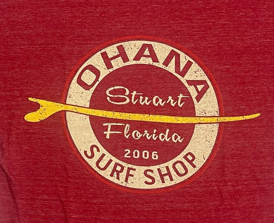 OHANA MEN'S S/S TEE - "VINTAGE SURFBOARD"