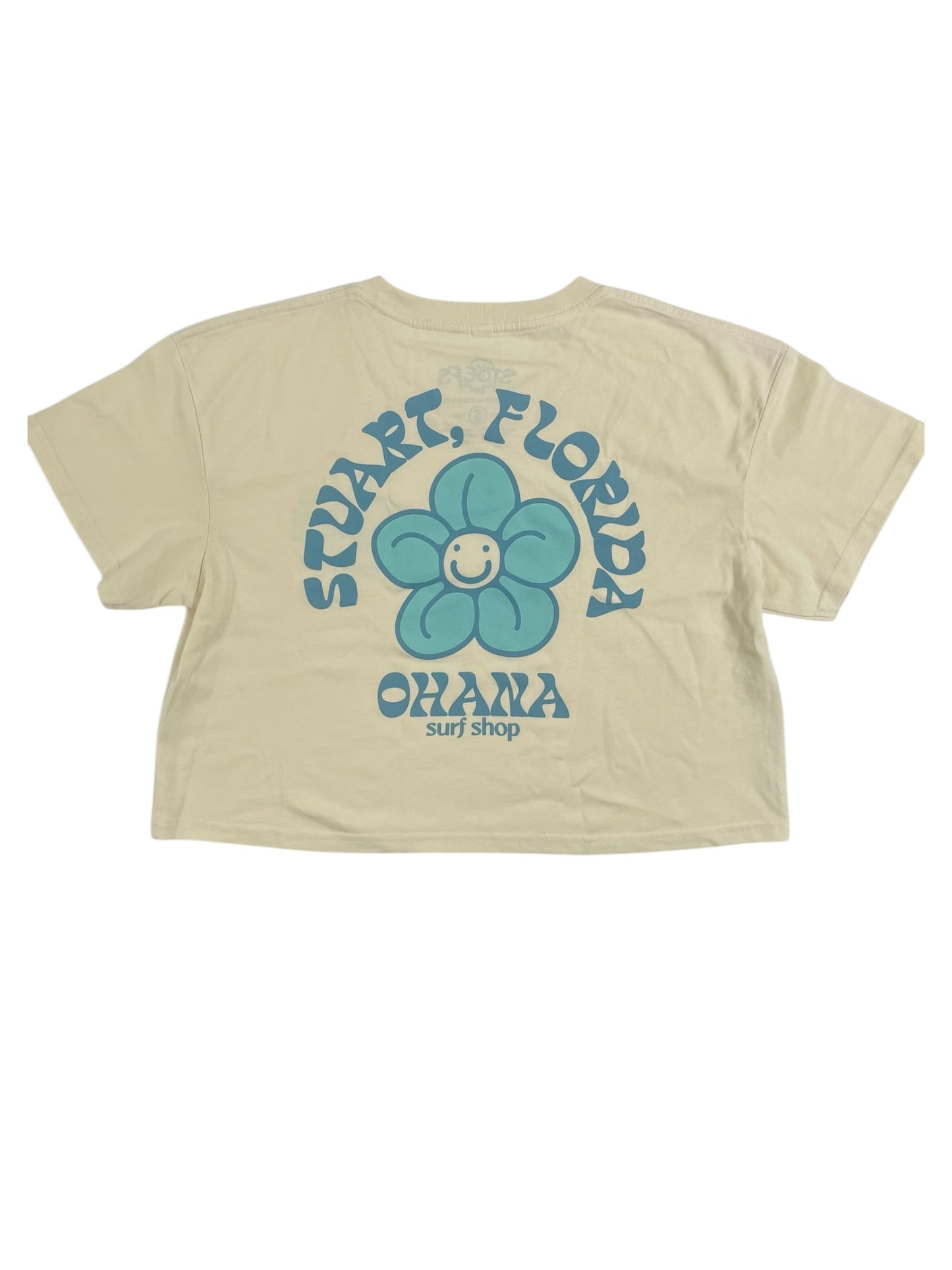 OHANA LADIES CROP TEE - "FLOWER POWER"