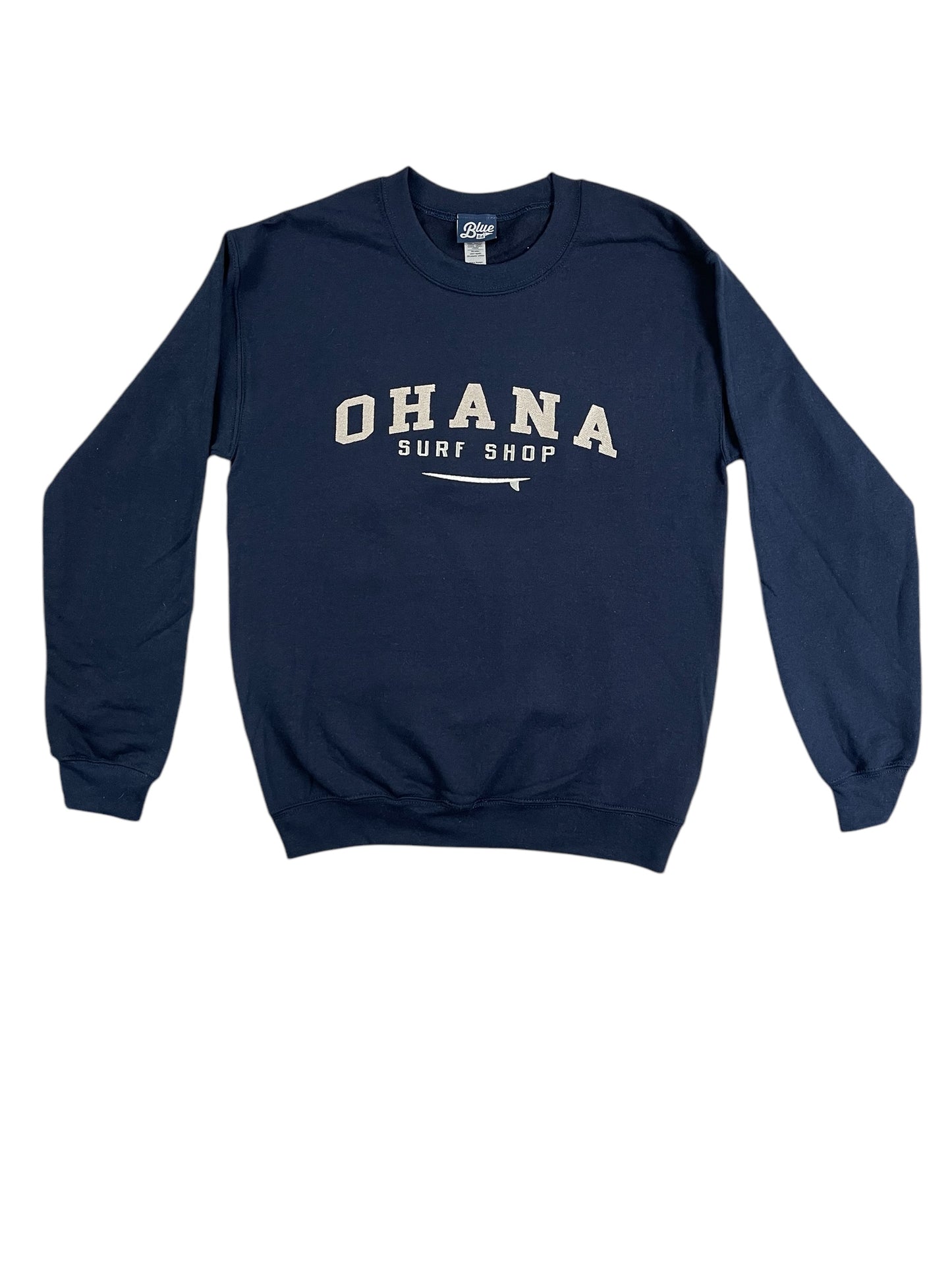 OHANA MEN'S CREWNECK SWEATSHIRT - "VARSITY EMBROIDERED"