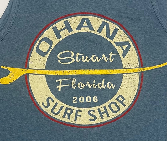 OHANA MEN'S TANK - "VINTAGE SURFBOARD"