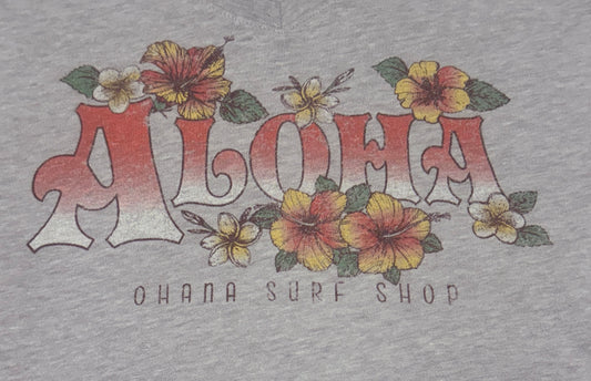 OHANA LADIES S/S V-NECK TEE - "ALOHA"