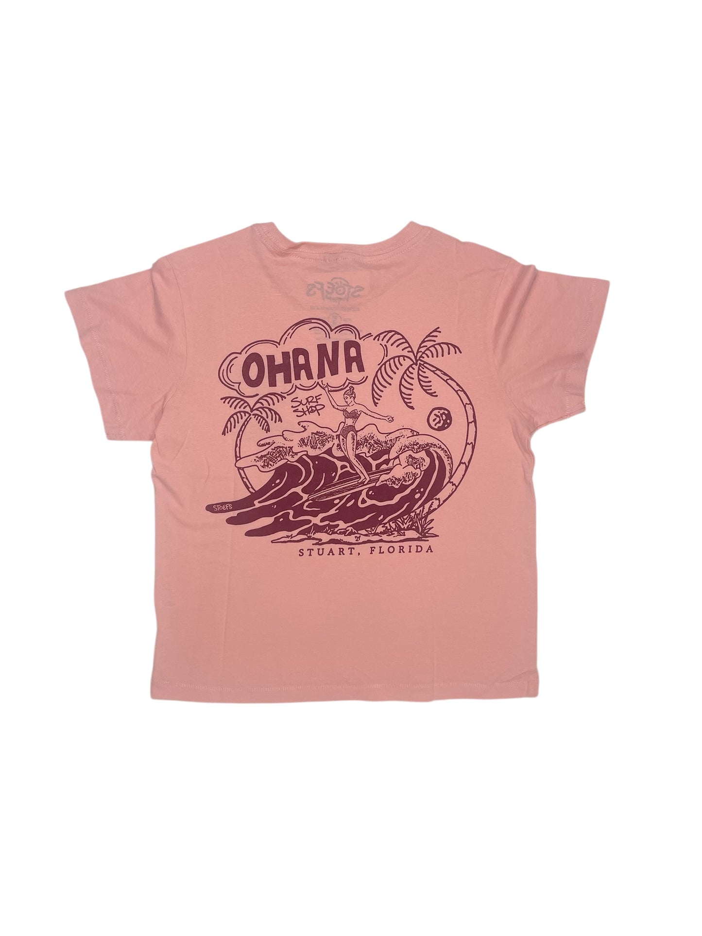 OHANA LADIES CROP TEE - "LONGBOARD WEATHER"