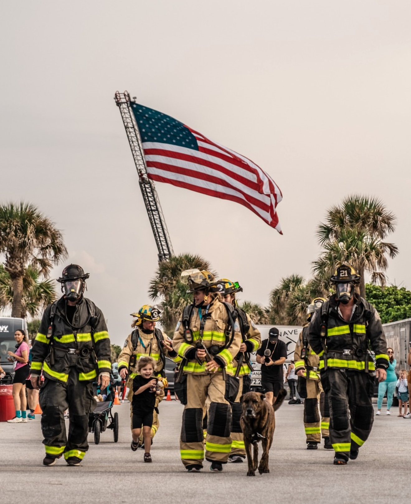local fireman getting ready for the run.