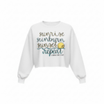 "SUNSET REPEAT" - OHANA LADIES CROPPED CREW NECK